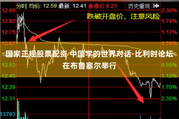 国家正规股票配资 中国学的世界对话·比利时论坛在布鲁塞尔举行