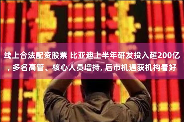 线上合法配资股票 比亚迪上半年研发投入超200亿, 多名高管、核心人员增持, 后市机遇获机构看好